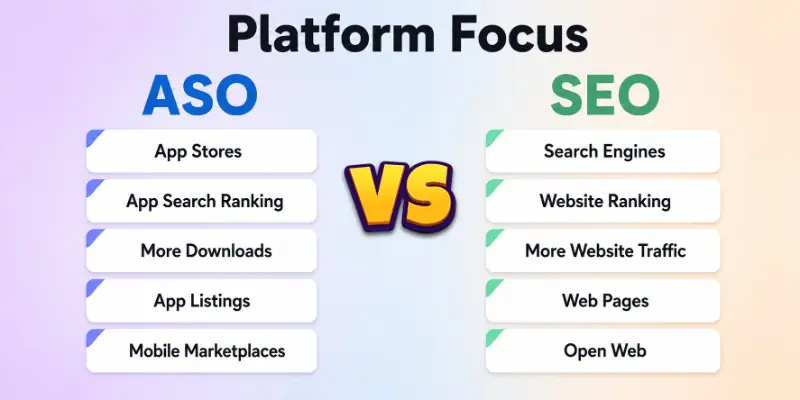 Aso Vs Seo Platform Focus