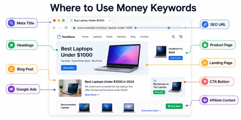 Where To Use Money Keywords?